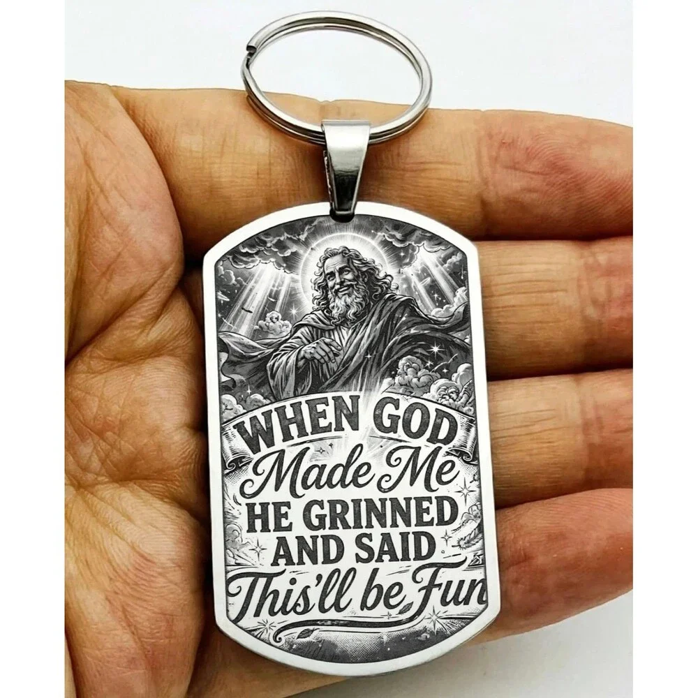 You Amaizng God Made You Jesus Lord Bible Stainless Keychain Bible Heaven Lord